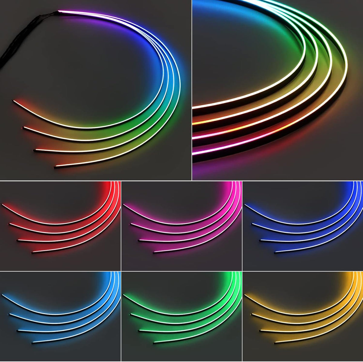 Dreamcolor Acrylic Interior Car LED Strip Light 29.5-inch, which fit for dreamcolor main controller connects and sub-controller kit (not including), Not applicable dreamcolor 5 in 1(single controller)
