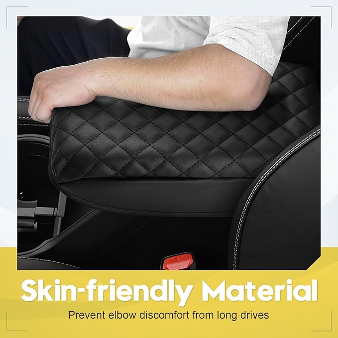 FIILINES Center Console Cover for Subaru Forester 2025 2026, Armrest Cover Pad Cushion Protector Forester Accessories Armrest Cover Anti-Scratch Black