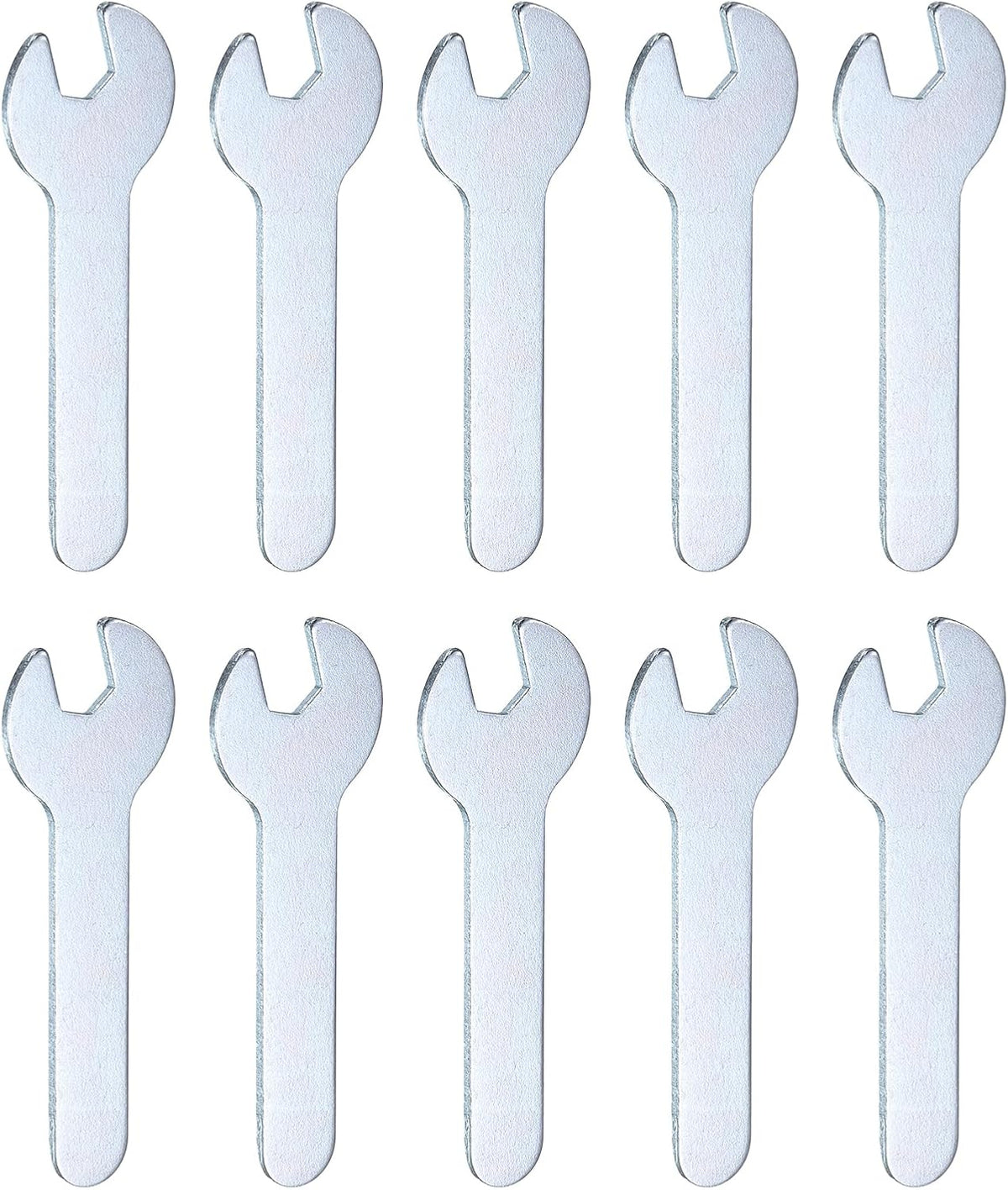 HARFINGTON 10pcs Small Wrench 7x66x1.5mm Metric U-Shaped Single Open Ended Spanner Super Thin Flat Head Galvanizing Wrench for Automotive Repair Furniture Assembly