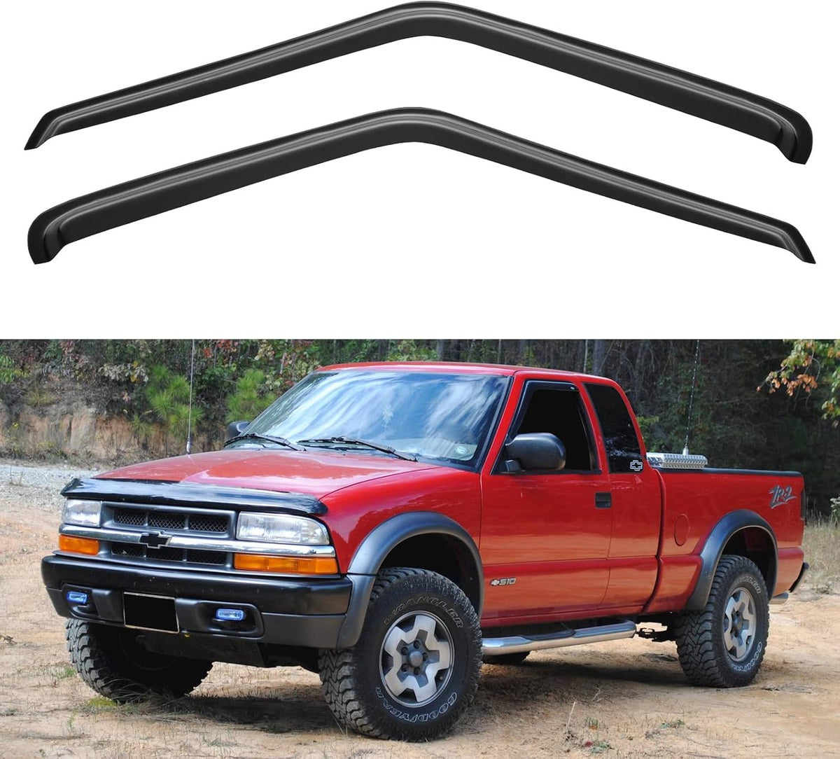 Window Visors Rain Guards for 1994-2004 Chevrolet S10/GMC Sonoma, Out-Channel Window Vent Wind Deflectors Visors Shades for 1995-2005 S10 Blazer/S15 Jimmy, 1996-2000 Isuzu Hombre, 2PCS