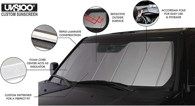 Covercraft UVS100 Custom Sunscreen | UV10898SV | Compatible with Select Nissan Armada/Titan Models, Silver