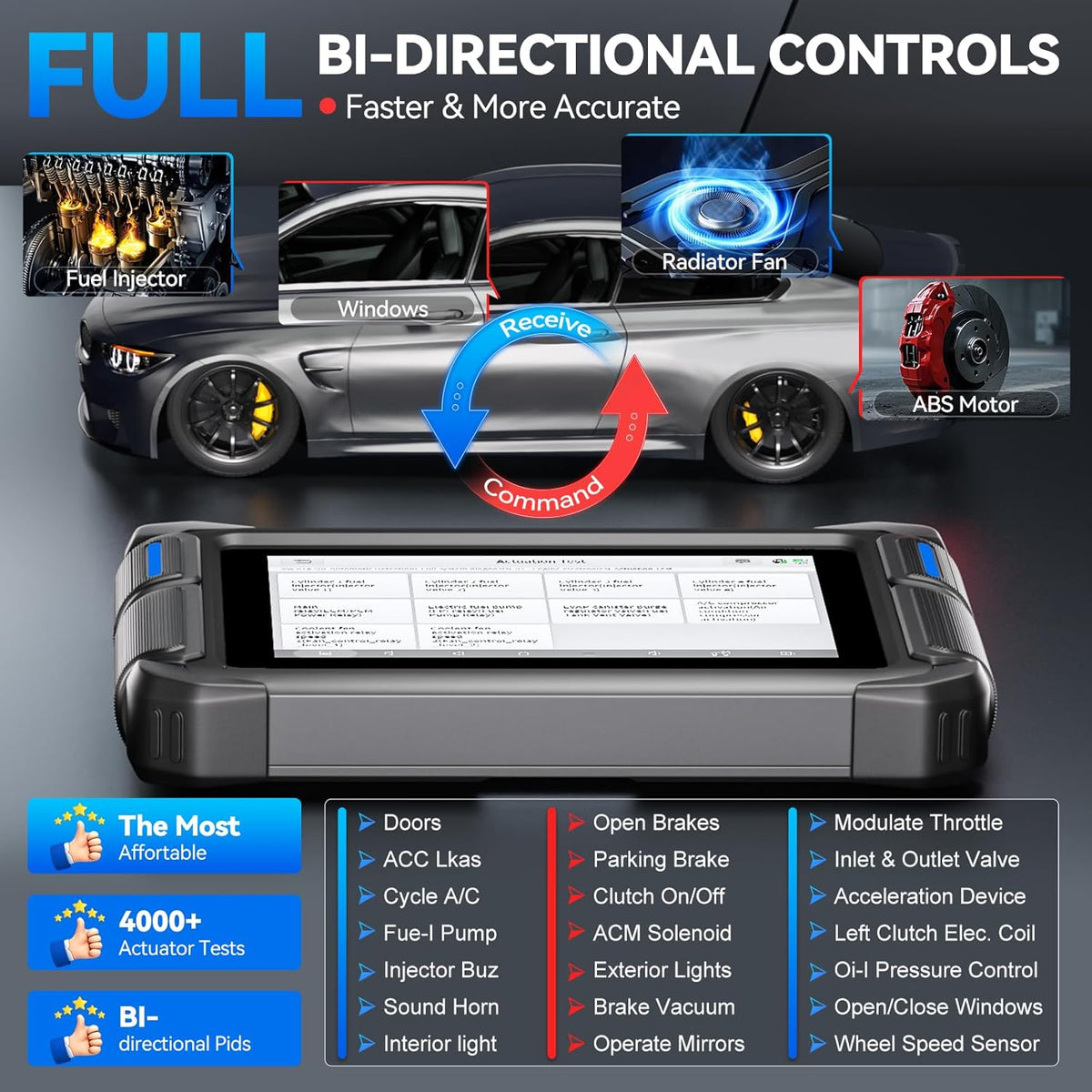 VDIAGTOOL Bidirectional Scan Tool VD70 Lite, OBD2 Scanner Diagnostic Tool with 31+ Resets, 2025 Scanner for Car, Full System Scan, CAN FD & DoIP, Free Update