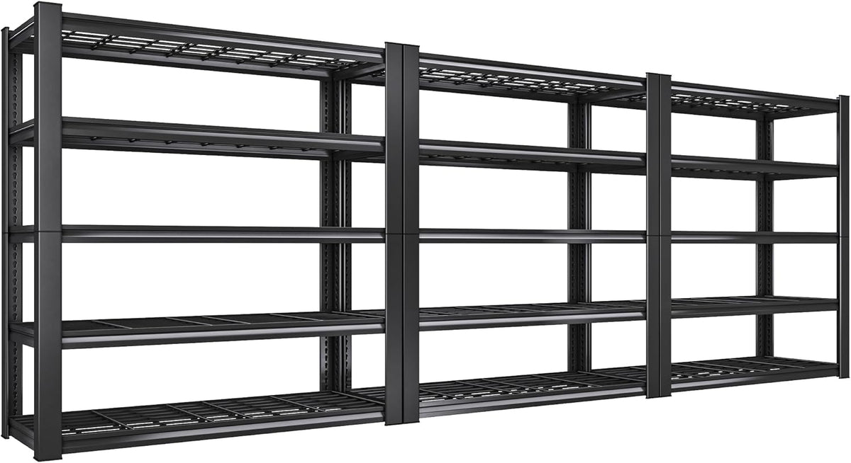 REIBII 3010LBS Storage Shelves 72" H Garage Shelving Heavy Duty Metal Shelving 5 Tier Adjustable Metal Shelves for Storage for Pantry Kitchen Basement 72" H x 35.5" W x 16" D, 3 Pack