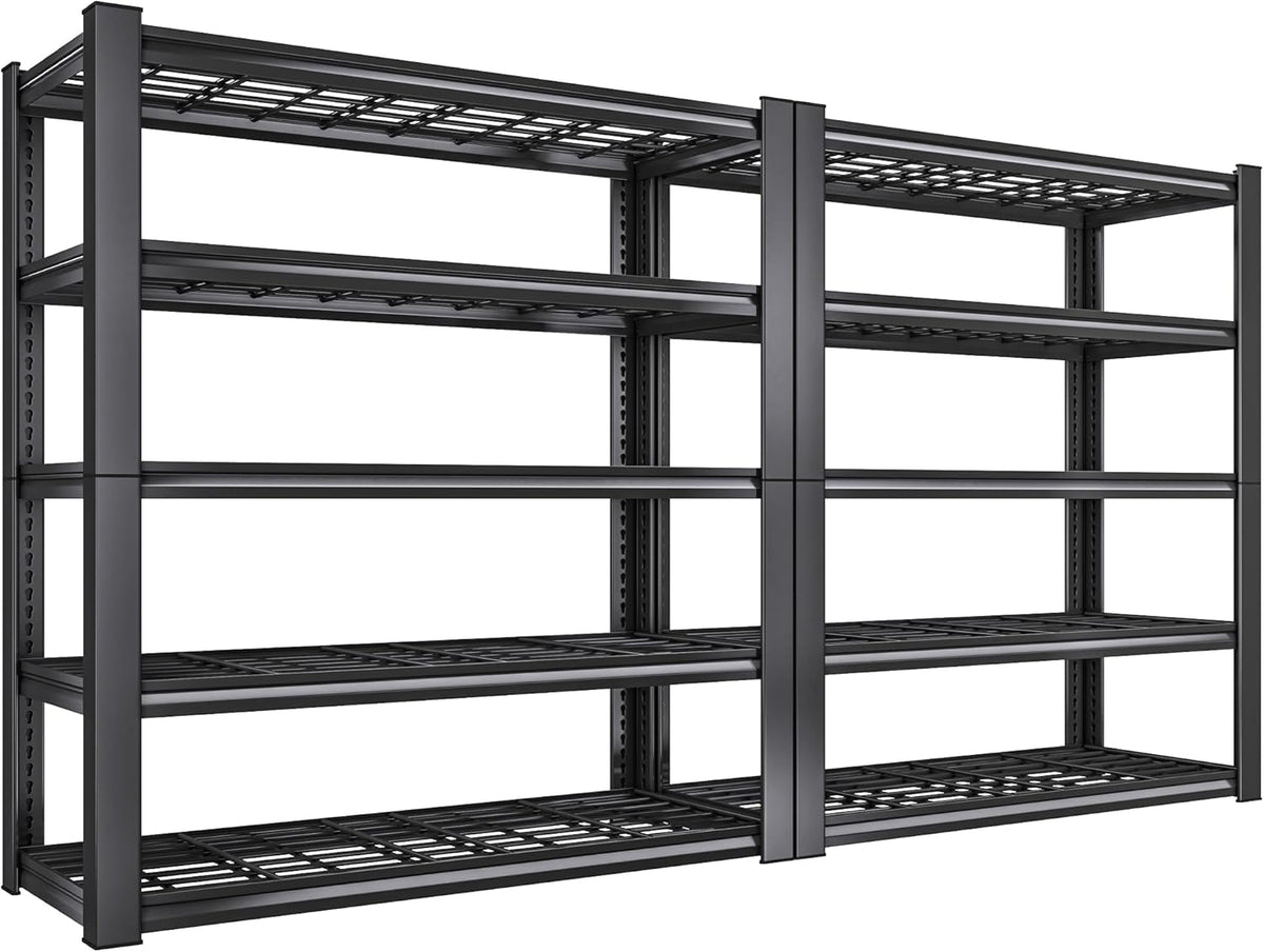 REIBII 3010LBS Storage Shelves 72" H Garage Shelving Heavy Duty Metal Shelving 5 Tier Adjustable Metal Shelves for Storage for Pantry Kitchen Basement 72" H x 35.5" W x 16" D, 2 Pack