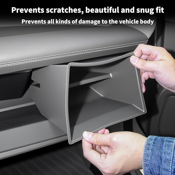 Glove Box Organizer for Toyota Sienna 2021-2026 Silicone Passenger Side Storage Box Increase Storage Space for Sienna Accessories Center Console(Gray)