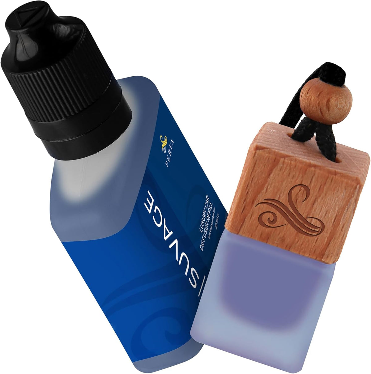 Suvage Gift Set with Refill Bottle | Automotive Air Fresheners with Sauvage Fragrance | Strong Car Perfume | Odour Eliminating Car Air Fresheners by Perfa