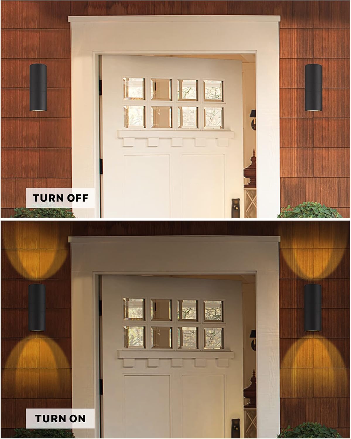 Ken & Ricky Outdoor Wall Sconce Lights, Black Exterior Lighting Fixtures,Cylinder Outdoor Light Fixtures for House Garage Front Door Patio Entryway 2 Pack