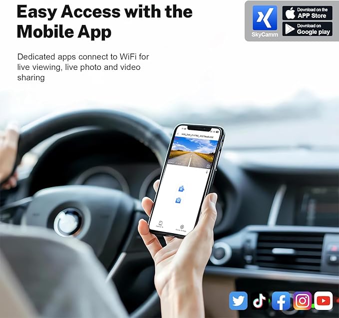 Front 4K & Rear 1080p Dash Cam Custom fit for Volkswagen Tiguan 2018-2024 Gen2 AD/BW (Model B Black), Integrated OEM Look, UHD 2160P Video, App & WiFi, Loop Recording, Easy to Install, GPS, 128GB Card