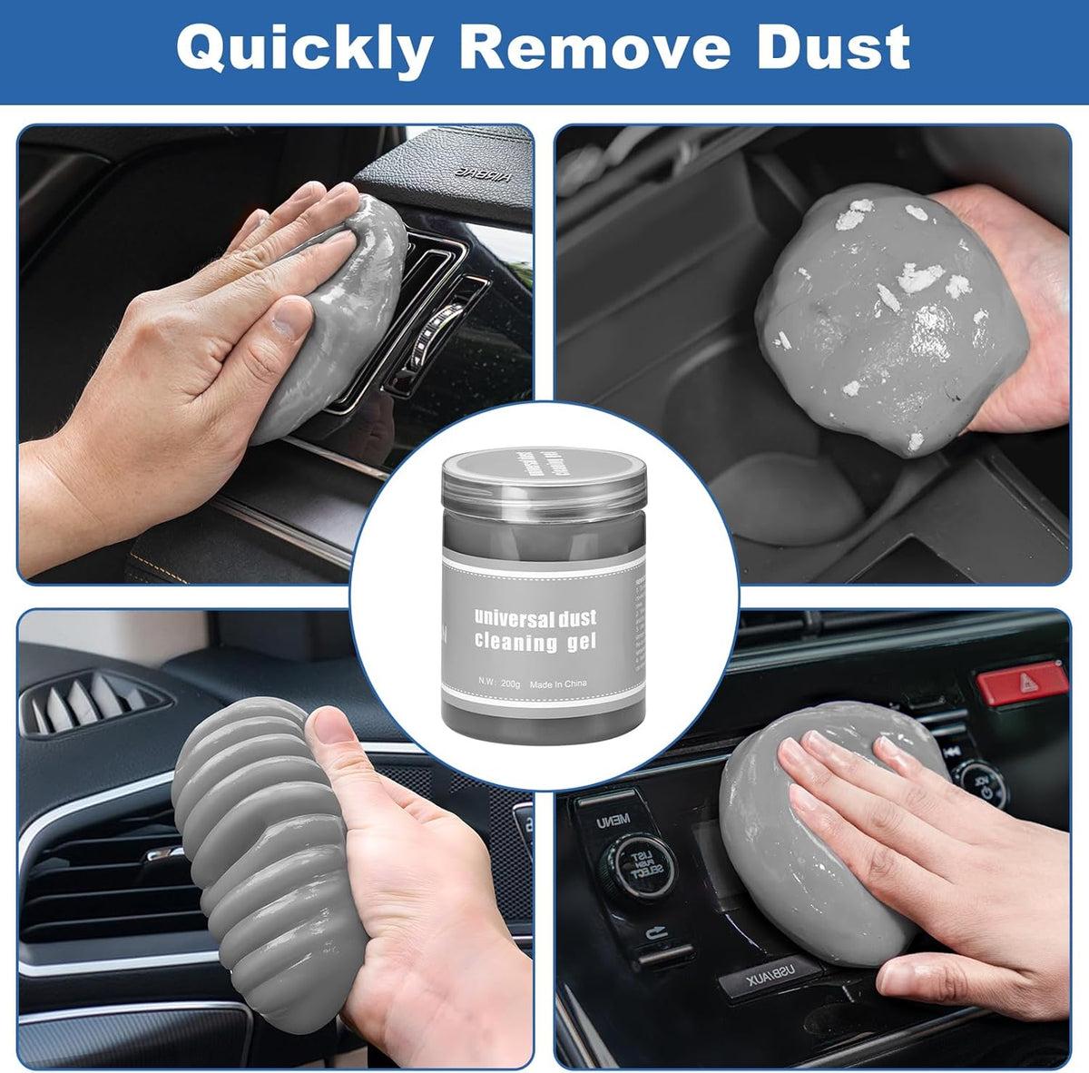 Viewsun Windshield Cleaner Tool, 13Pcs Car Interior Cleaning Kit, Car Detailing Kit Interior Cleaner, Car Detailing Brushes, Car Cleaning Gel, Inside Cleaning Supplies Accessories for Women Men