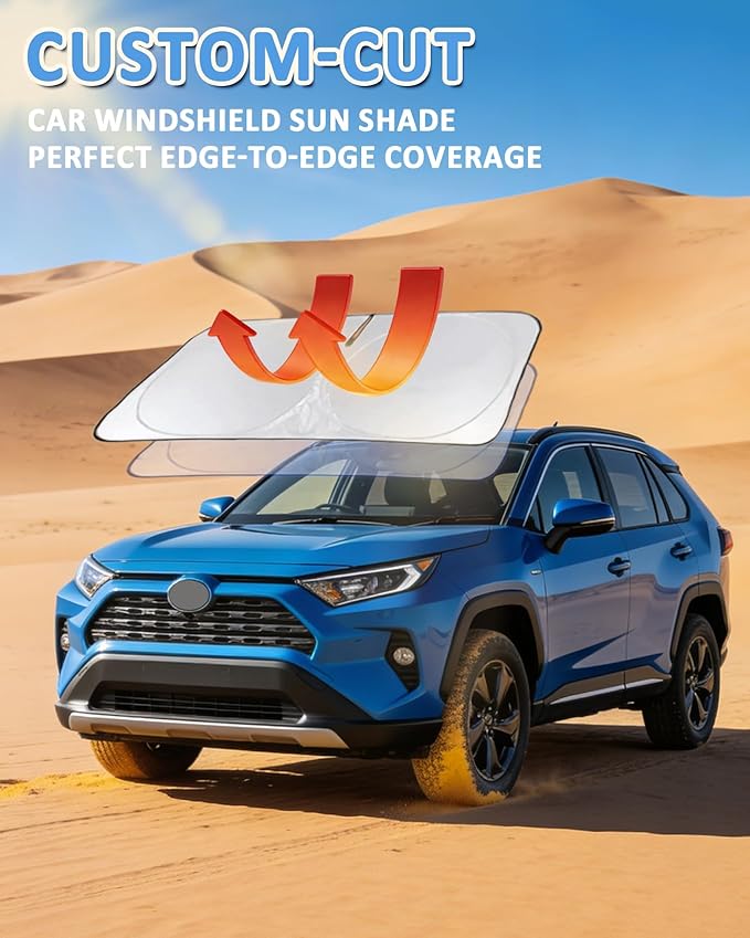 Sunshade for Pacifica Windshield Sun Shade for 2017-2024 2025 2026 Chrysler Pacifica Minivan Accessories Front Window Shield Cover Sun Visor Blocker Suncreen Protector Keep Car Cooler