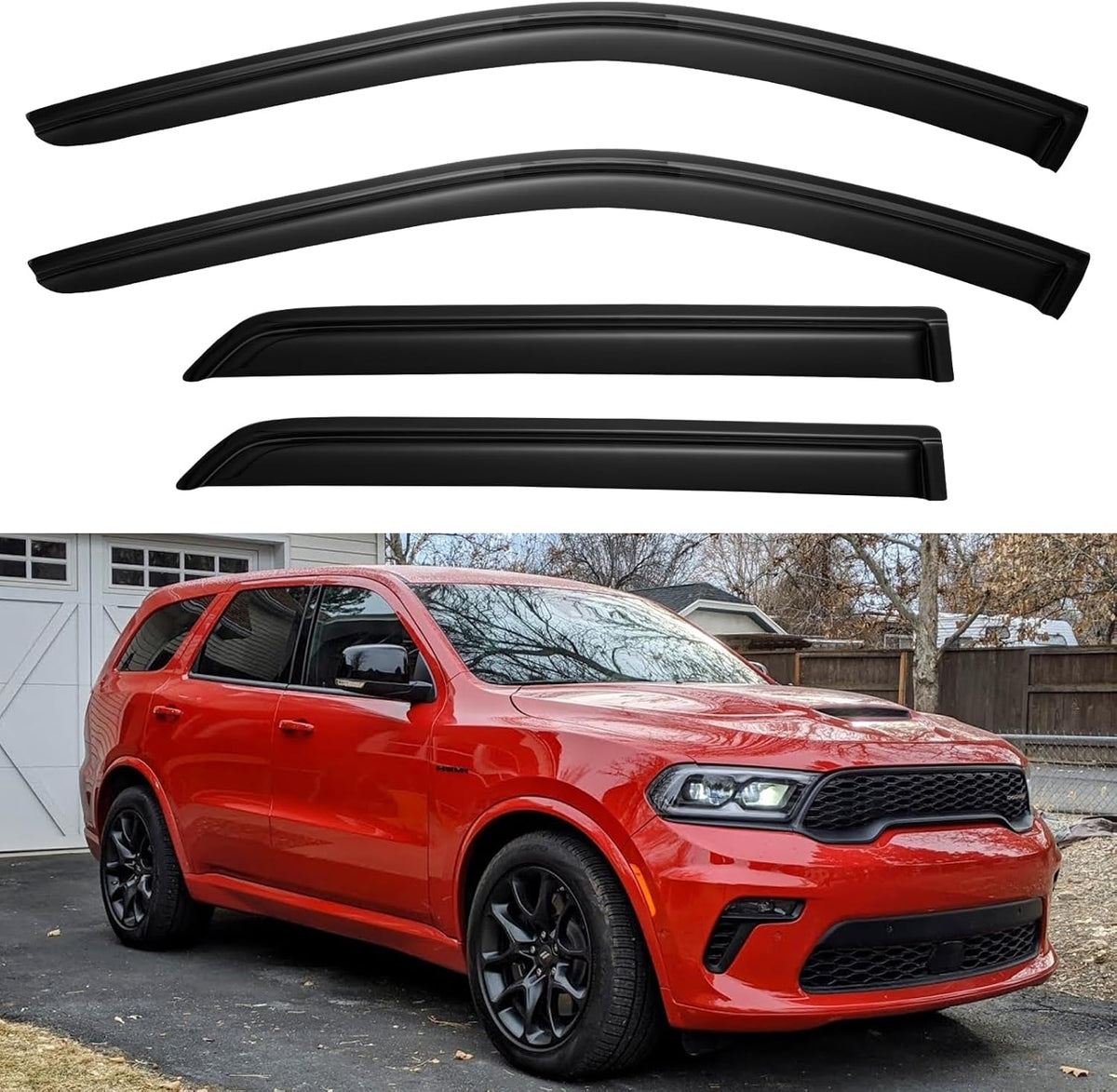 Window Visors Rain Guards for 2011-2025 Dodge Durango, Out-Channel Window Vent Wind Deflectors Visors Shades for 11-25 Durango
