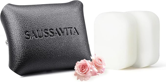 Car Air Freshener Diffuser Rose Dew Scented 2 Pack, Car Fresheners Vent Clip Leather Design, Car Diffuser Flower Scented for 30 days Long Lasting Black