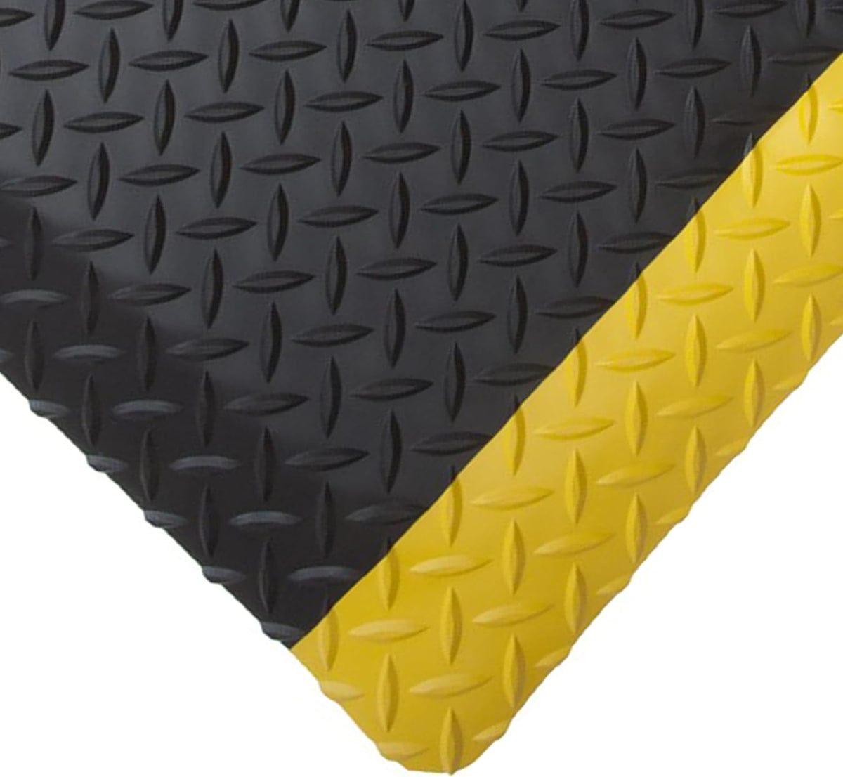 Rhino Mats, American Classic Diamond Anti-Fatigue Mats, Industrial Ergonomic Comfort Standing Mat for Work, Home, Garage, Office, Kitchen or Anywhere (Black/Yellow 1" Thick, 3 FT. x 12 FT.)