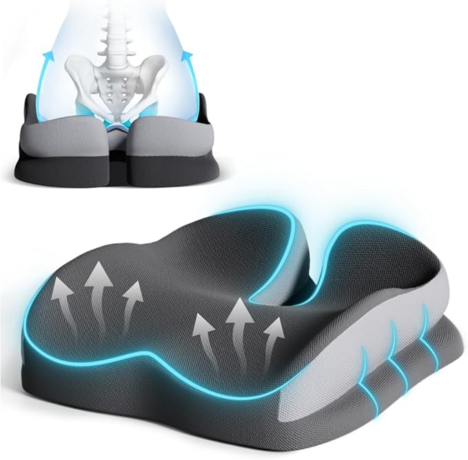 Seat Cushions for Office Chairs Wheelchair Cushion for Long Sitting Back Pain，Memory Foam Seat Car Computer Desk Chair Cushion，Coccyx Cushion for Tailbone Pain Relief Cushion Office Chair Butt Pillow