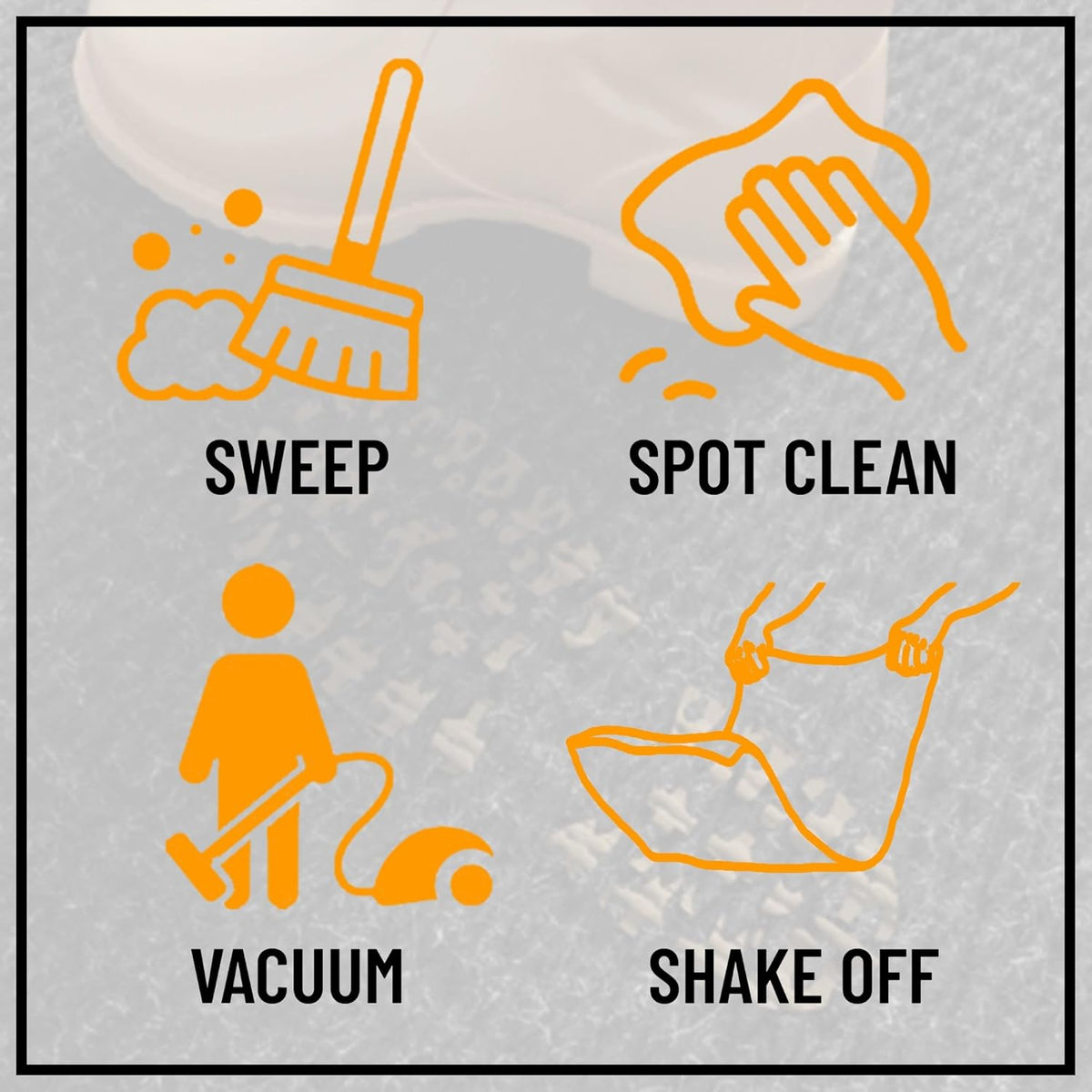 Ottomanson 2'7" x 18' Hallway Runner with Scraper Pile - Extra Durable Non-Slip Rug Mat for Indoor & Outdoor Use - Ideal for Kitchen, Entryway & Garage - High-Traffic Carpet, Black