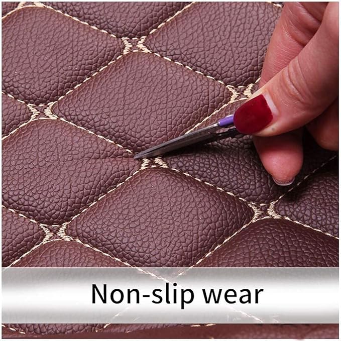 Custom Fit Car Floor Mats - Full Coverage Automotive Leather Floor Liners for Most Vehicles by MingyunSM (Black White)