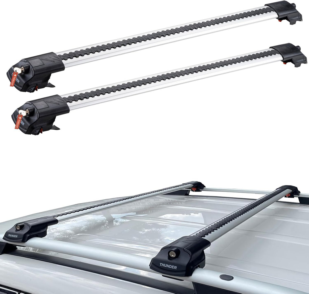 for Subaru Ascent 2019 2026 Roof Rack Cross Bars | Lockable Aluminum Luggage Carrier | Anti-Theft Design with Key | Fits Wiht Raised Side Rails | Premium Edition Limited Touring (Gray)