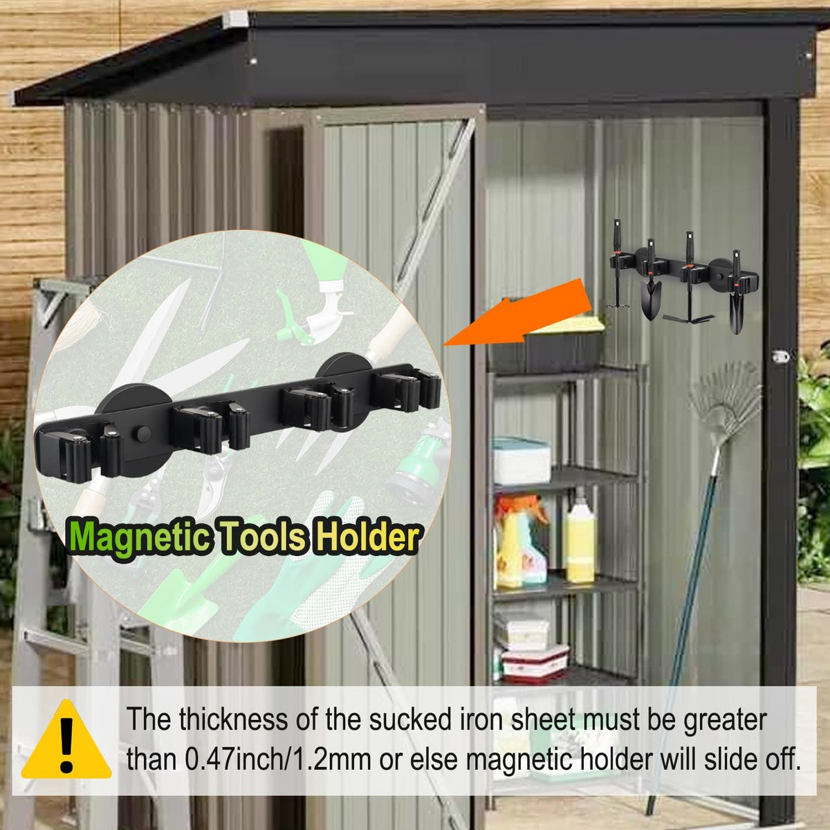 Strong Magnetic Mop Broom Holder, Heavy Duty Magnetic Mop Hanger for Refrigerators, Magnet Wall Mount Broom Holder for Cleaning Tools, Anti-slip Storage Rack for Home Kitchen Workshop Laundry Garage