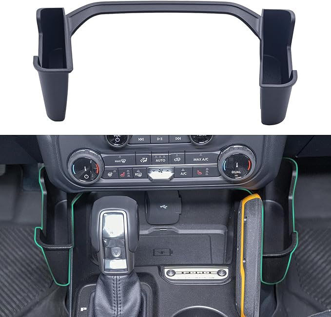 TOPINSTALL New Gear Shifter Organizer Compatible with 2021-2025 2026 Ford Bronco, Center Console Gear Side Storage Box Tray Interior Accessories for Bronco 2/4-Door (Not for Bronco Sport)