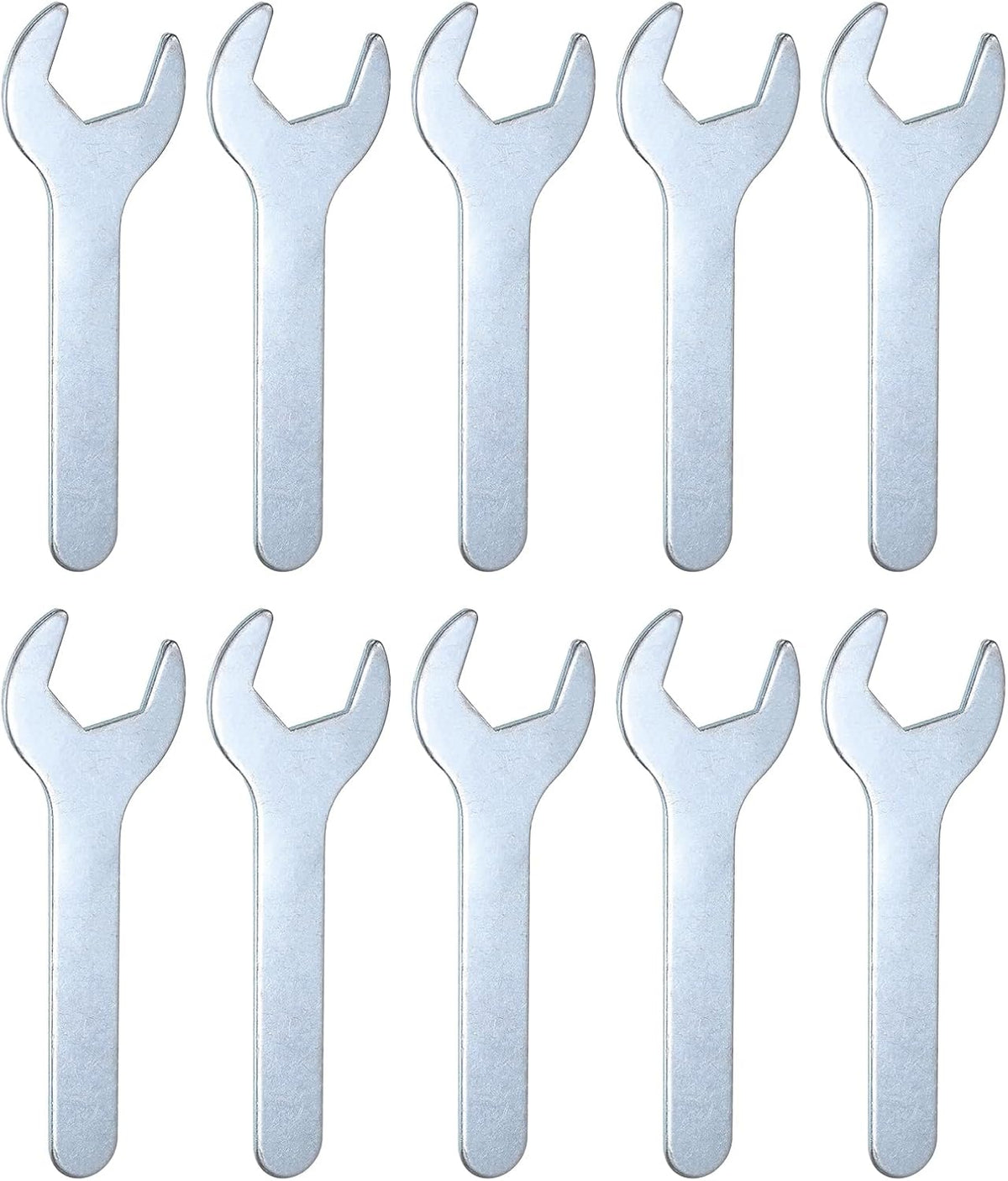 HARFINGTON 10pcs Small Wrench Open End Wrench 23x126x2.8mm Metric U-Shaped Single Open Ended Spanner Super Thin Small Flat Head Galvanizing Wrench for Automotive Repair Furniture Assembly