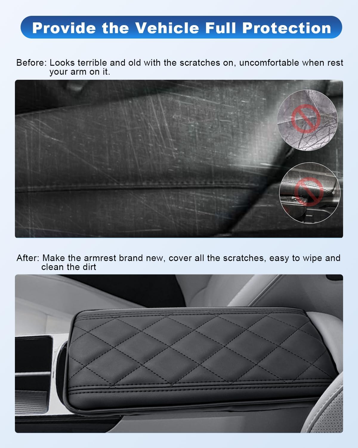 CDEFG Compatible with 2025 Hyundai Tucson Limited Center Console Cover for 2025 Tucson Limited/ 2025 Tucson Hybrid Accessories Armrest Cover 2025 Tucson Middle Console Arm Rest Pad