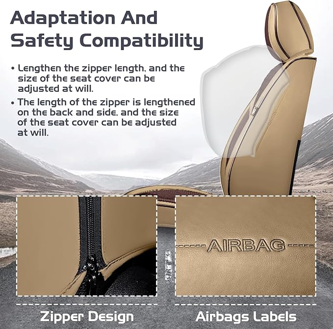 Truck Seat Covers for Ford Ranger 2019-2026, Waterproof Premium Leather Full Coverage Car Seat Cover, Muscle Sport Style Auto Interior Seat Cover Sets (Full Set/Brown Coffee)