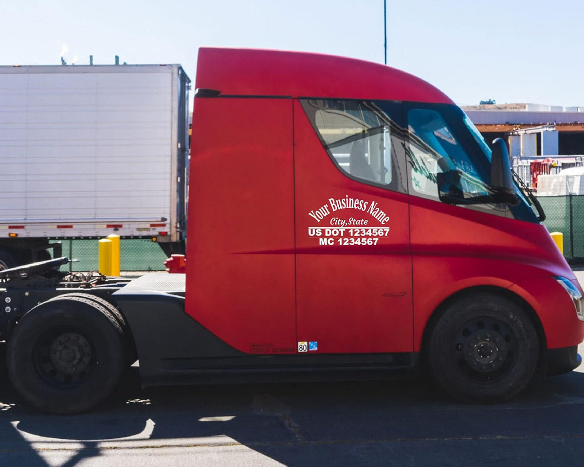 Custom US DOT Trucking Decal Stickers Tow Truck, Trucking, 18 Wheeler, Van MC Number Company Logos MC Numbers Weather Proof and Permanent Truck Signs