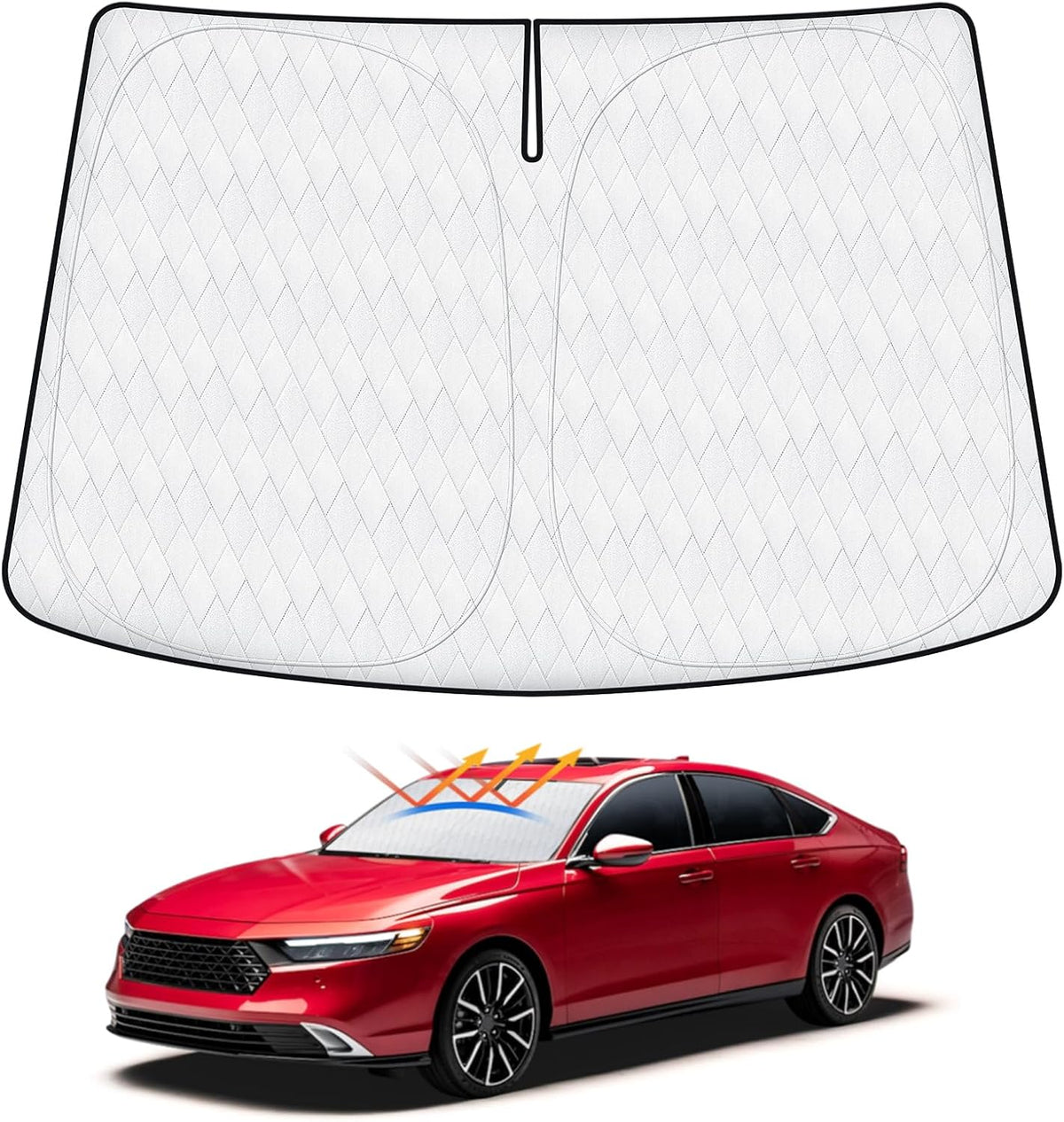 Cartist 5-Layer Windshield Sun Shade Custom Fit for Honda Accord 2023 2024 2025 2026 Honda Accord Accessories 2024 Foldable Car Front Window Sunshade Sun Visor Protector