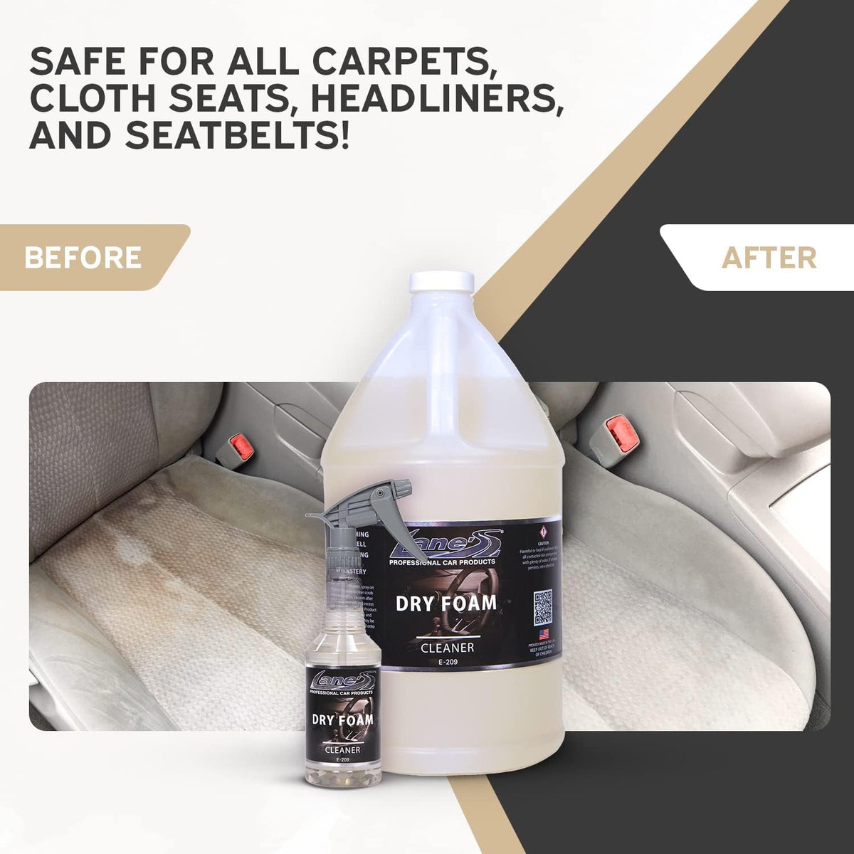 LANE'S Carpet Cleaner Spray- Carpet Cleaner Foam, Removes Odor, Fights Tough Dirt and Stains, Professional Grade Cleaning Spray- 1 Gallon
