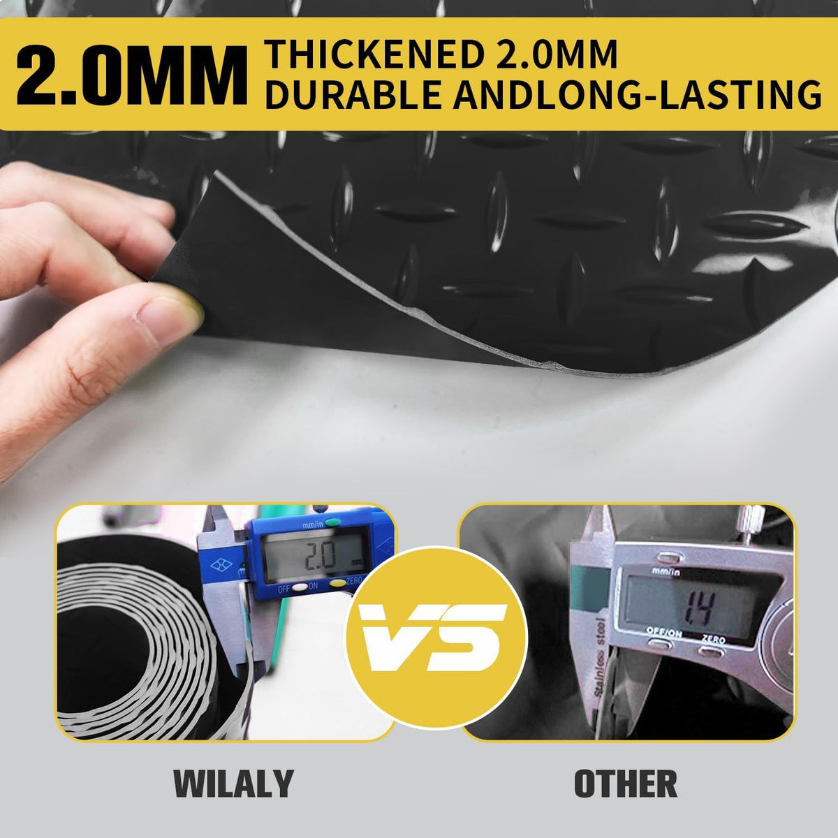 Premium Garage Floor Mat, Commercial Grade Heavy Duty Parking Mat for Garage Floor, Golf Cart Parking, Water/Stain Resistant Floor Runner (Black Diamond, 2 Rolls x 4 x 6.5 Feet)
