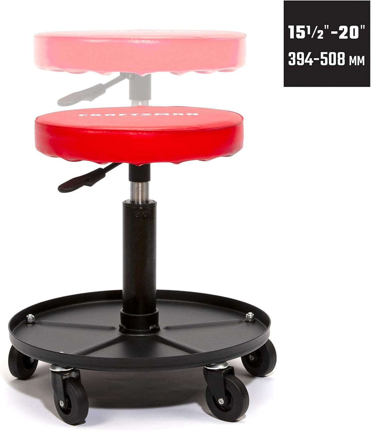 Craftsman CMXZSAJ93382 Adjustable Height Rolling Creeper Stool with Storage Tray