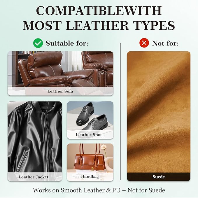 Leather Color Restorer, Leather Recoloring Balm, Scratch Remover, Leather Dye, Leather Paint with Leather Conditioner, Leather Repair Kit for Furniture Couches Car Seats Shoes, Tan