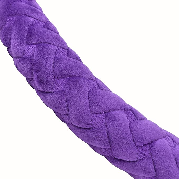 Flying Banner car Steering Wheel Cover Massage Velvet Warm Universal Size 15 inches SUV Truck Anti Slip Odorless Summer Winter (Purple, Velvet Massage)
