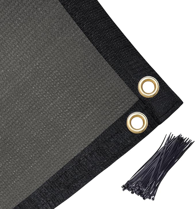 Amagenix 90% Pergola Shade Cover 4'X 6' Dark Gray Sun Shade Cloth with Grommets for Outdoor Garden Patio Porch-Commercial Grade 200 GSM-Cable Zip Ties Included (We Customized)