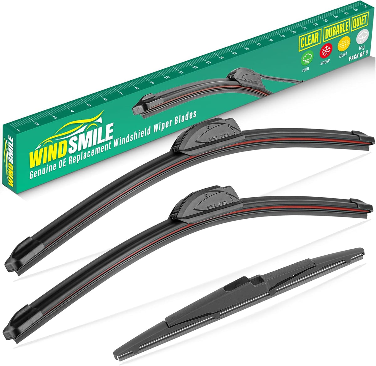 26" 18" 13" Windshield Wiper Blades Replacement for Kia Telluride 2020 2021 2022 2023 2024 2025 Premium All Weather Front Rear Wipers Set - OEM Quality (Pack of 3)