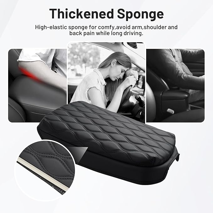 Autorder Center Console Cover for Nissan Frontier 2022-2025 2026 Accessories Armrest Cushion Cover Nappa Leather Middle Console Covers Frontier Console Cushion Pad Anti-Scratch