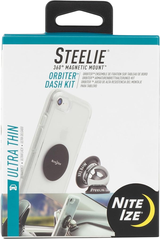 Nite Ize Steelie Orbiter Dash Kit - Magnetic Dashboard Phone Mount - Easy-to-Use & Durable Cell Phone Car Holder