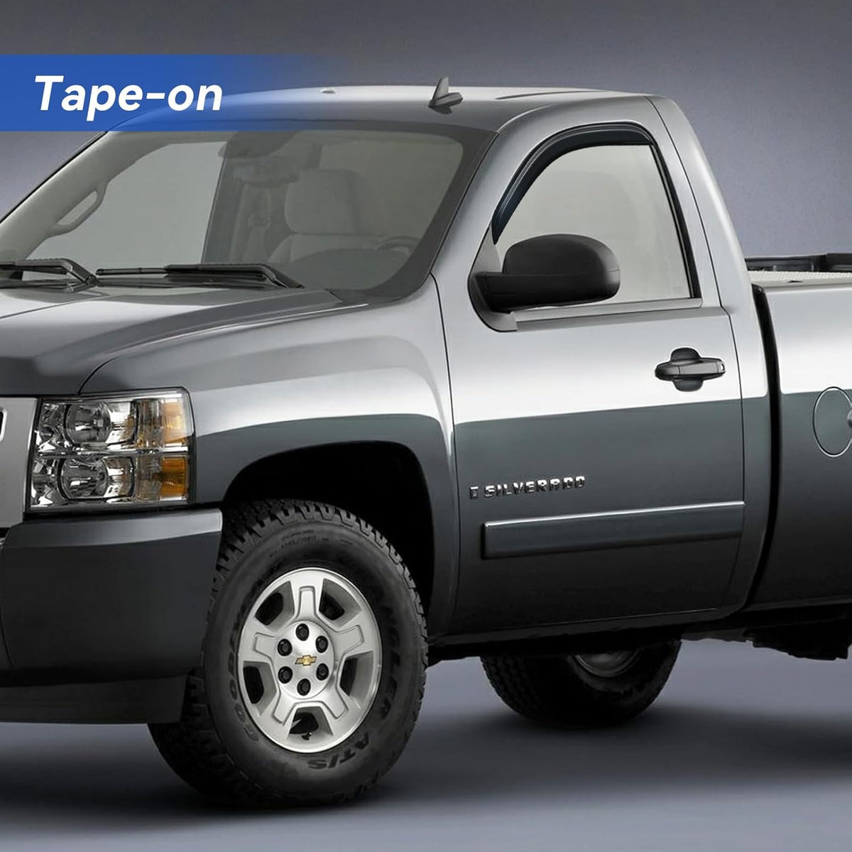 Window Visors Rain Guards for 2007-2013 Chevy Silverado/GMC Sierra 1500 Regular Cab, Window Vent Wind Deflectors Visors Shades for 07-14 Silverado/Sierra 2500HD 3500HD Standard Cab