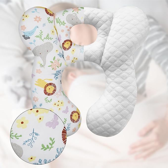 Baby Travel Pillow, Upgrade U-Shape Infant Pillow for Car Seat Pushchair and Stroller, Soft Comfortable Sleep Cushion for Kids Newborn and Toddler -Lion White
