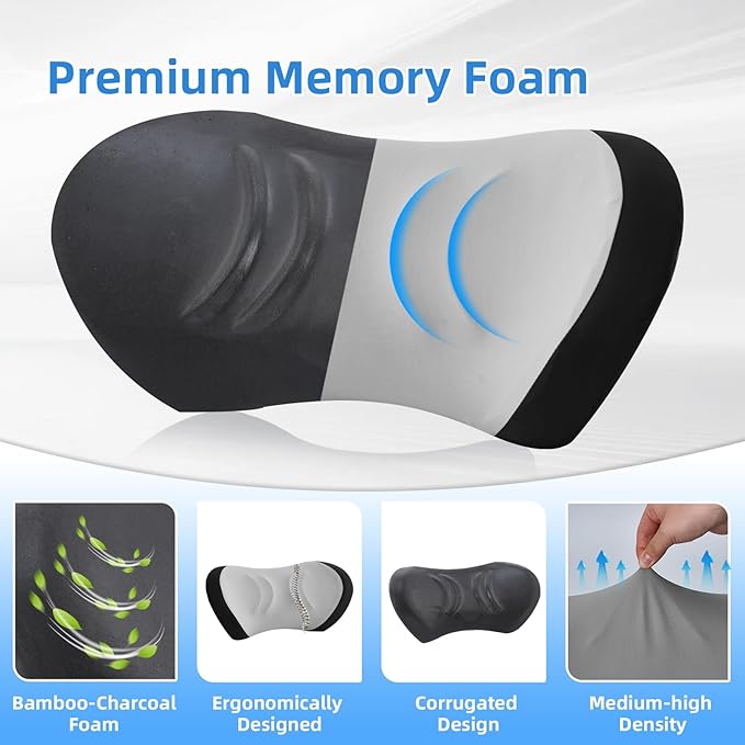Lumbar Support Pillow for Office Chair - Lumbar Pillow for Car - Ergonomic Lumbar Support Pillow for Car Back Support Cushion