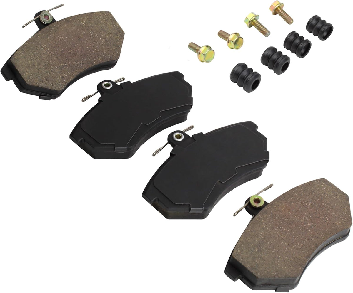 Premium Semi-Metallic Front Brake Pads (1001-0696M) Compatible with 1984-2009 Audi/Volkswagen (4000 Quattro/Cabrio/Cordoba/Coupe/Derby/Golf/Ibiza/Jetta/Passat & More)