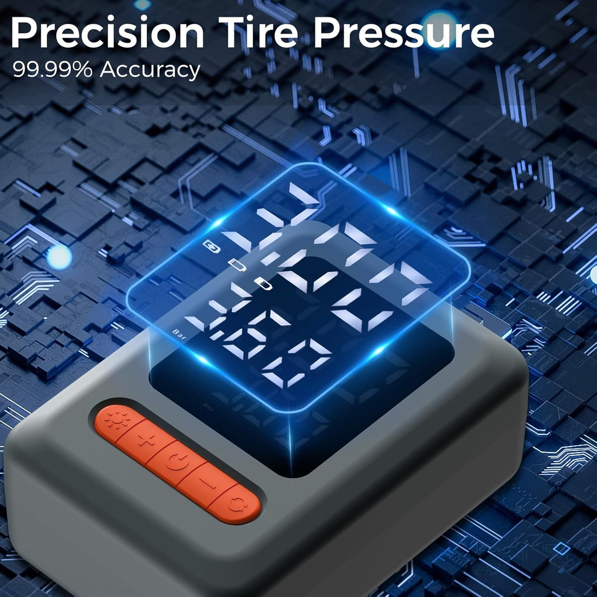 Tire Inflator Portable Air Compressor, Cordless Air Pump with LED Light & Pressure Gauge for Auto, Motorcycles, Bikes, Balls, Emergency Phone Charger