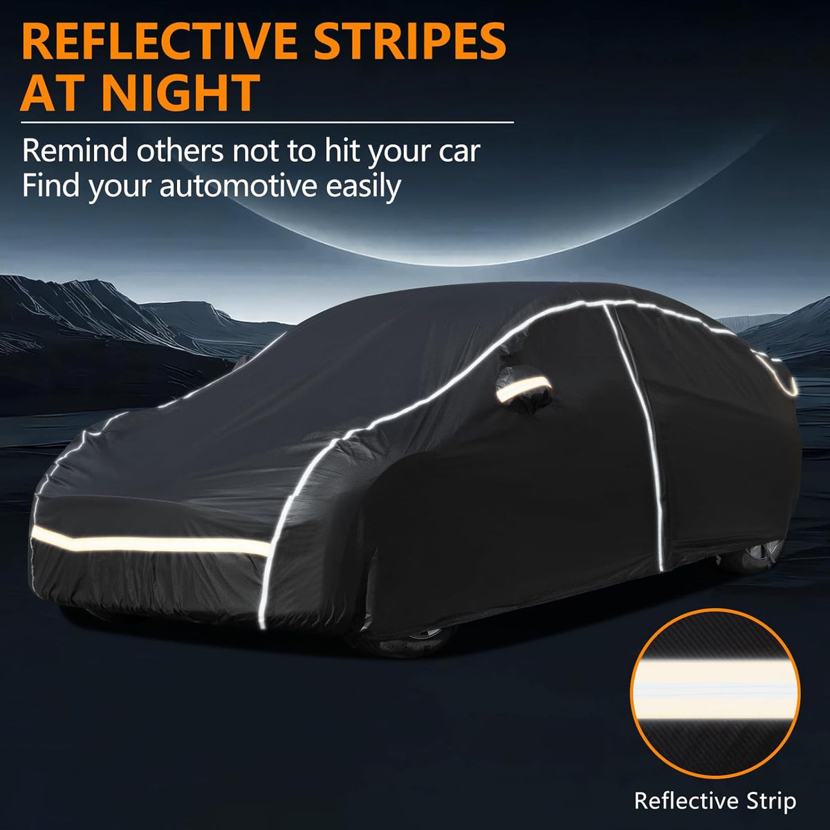 Car Covers for Automobiles,6 Layers Car Cover Waterproof All Weather, Full Exterior Cover with Zipper, Outdoor Car Cover Sun UV Rain Snow Wind Protection, Fit for Tesla Model Y