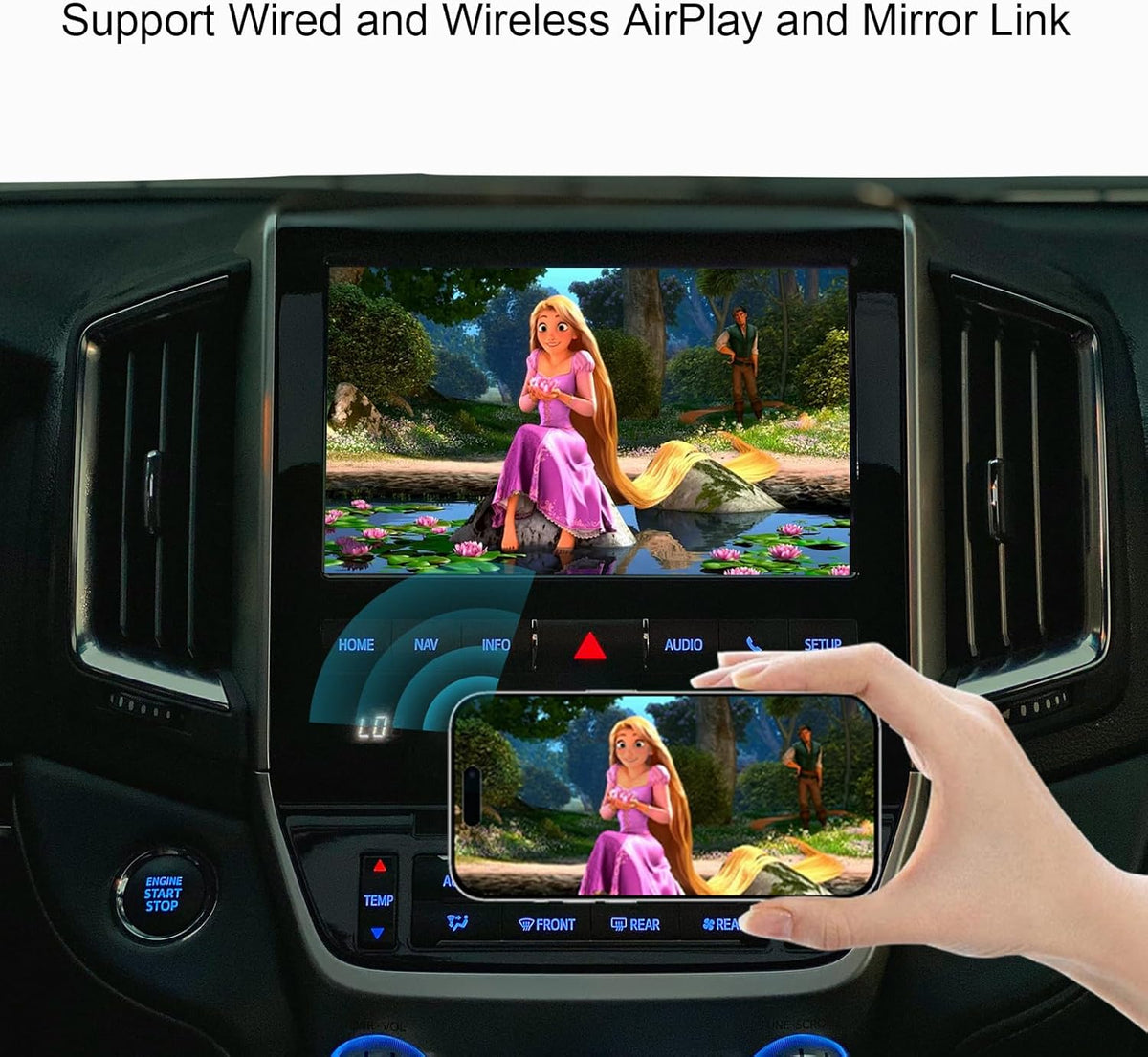 LVDS Wired/Wireless CarPlay Decoder Retrofit Kit for Land Cruiser LC200 2016-2021, Support Wireless Android Auto, Upgrade Car Screen to Phone Mirror, Keep The Factory Screen and Features