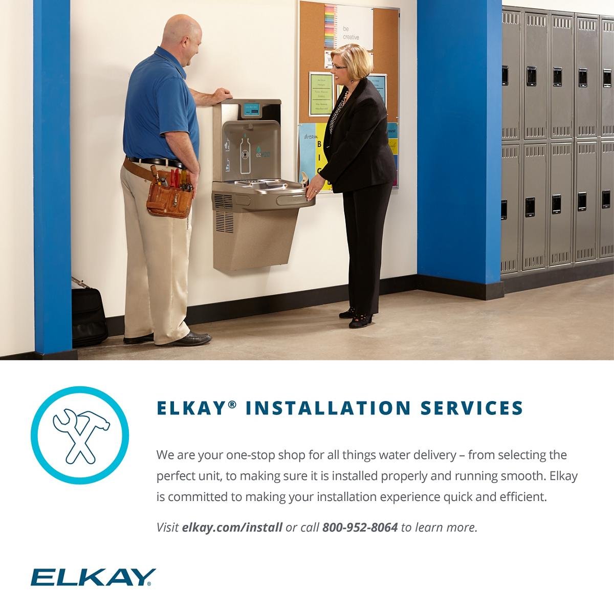 Elkay Wall Mount Hands-Free Activation ADA Cooler Filtered Refrigerated Stainless