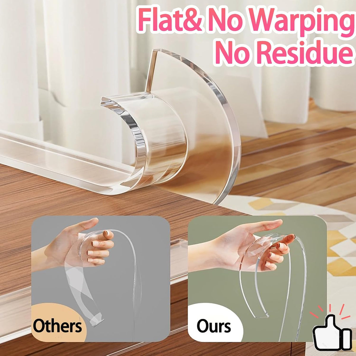 Clear Soft Corner Protectors for Furniture Strip,1.6in x 13FT,Sharp Edge & Table Bumper,Window Edge,Wall Protector, Soft Corner Guards Safe for Proof,Table Corner Protectors in Family