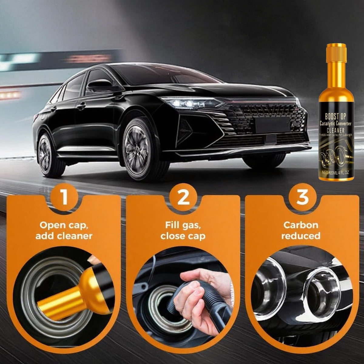 Catalytic Cleaner, Boost Up Catalytic, Boost Up Catalytic Converter Cleaner Auto Parts EngineFuel and Exhaust Pipe Cleaners,Fuel System Treatment Oil for Gas and Diesel Car (2PCS)