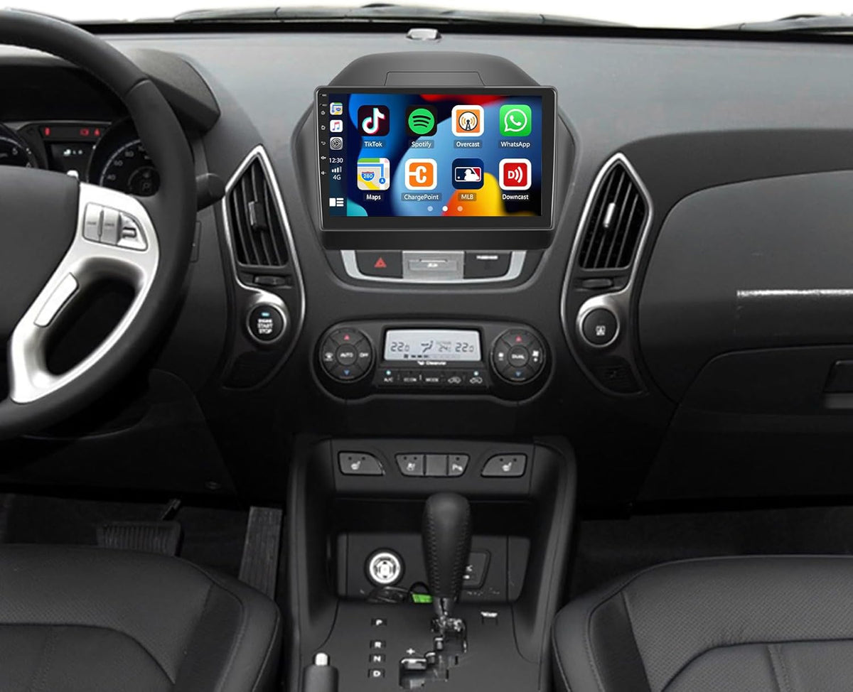 SIXTOP 2+64G Android Car Stereo for Hyundai Tucson IX35 2010-2015 Carplay Android Auto Upgrade Radio 10 inch Touch Screen Bluetooth GPS Navigation Mirror Link 26UI FM RDS WiFi SWC+ AHD Camera & MIC