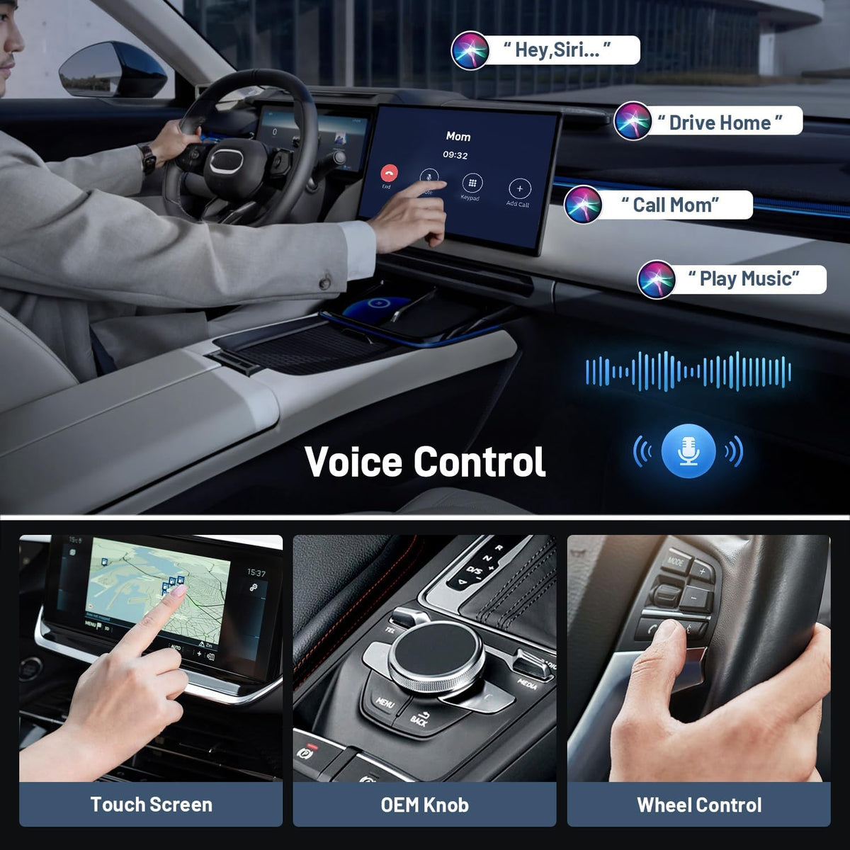Wireless CarPlay Adapter for iPhone, 5.8GHz Carplay Wireless Adapter Converts Wired to Wireless, Plug & Play, No Latency, Fast Stable Connect to iOS 10+, Fit for Cars from 2015