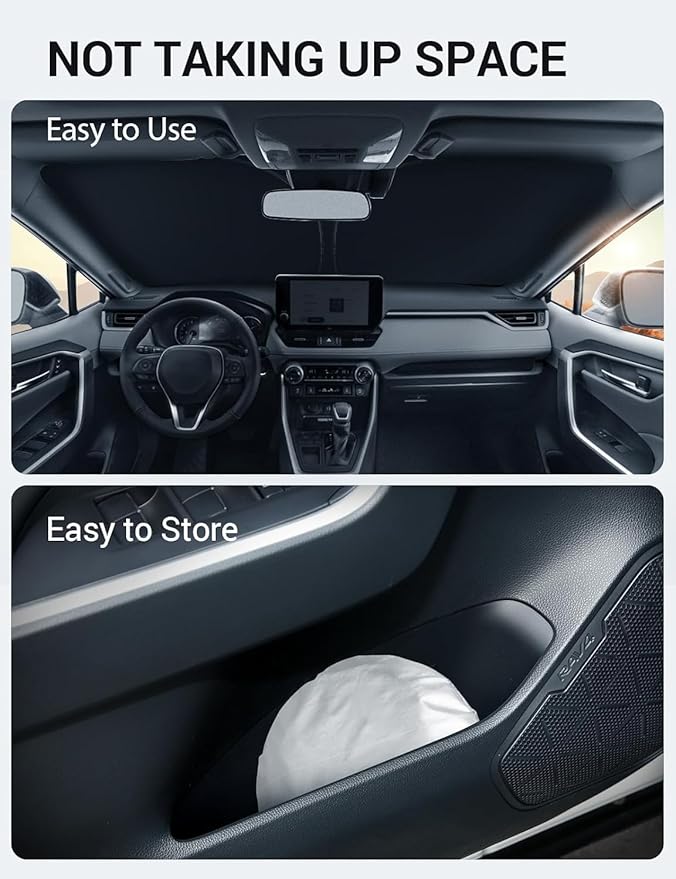 Proadsy Windshield Sun Shade for 4Runner 2025-2026 Foldable Front Sunshade Protector Sun Visor Blocks UV Rays Keep Car Cooler Accessories